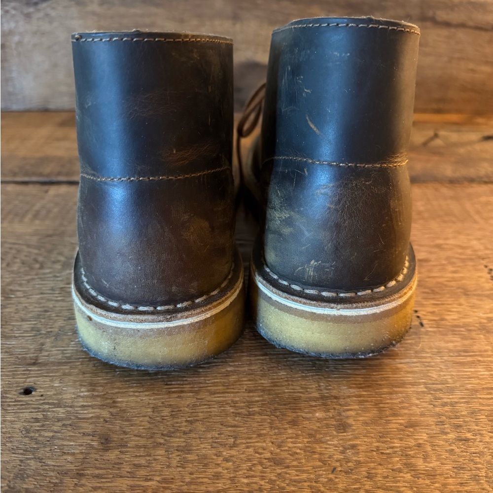 Clarks Desert Boots Men’s 6.5 Brown Leather Crepe Sole Chukka Boots Classic - Picture 3 of 6
